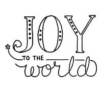 'Joy to The World' Rubber Stamp - Unmounted Design for Crafting & Scrapbooking, A8 (RS00023677)