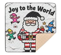 Joy to The World Santa Soft Foam Baby Play Mat for Floor Waterproof Activity Gym Mat for Newborns Babies Infants Toddlers, 50'' x 50''