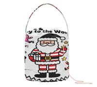 Joy To The World Santa Yarn Bag Crochet Organizer Bag Portable Travel Bag for Travel Crochet Knitting Supplies