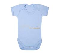 Joy to The World Style 2 Metallic Simple Baby Grow Vest, 6-12 Months, Pastel Blue