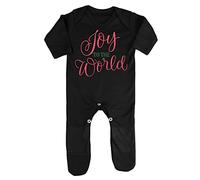 Joy to The World Style 3 Coloured Baby Romper Jumpsuit with feet, 0-3 Months, Black