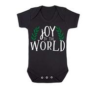 Joy to The World Style 4 Laurels Baby Grow Vest, 0-3 Months, Black