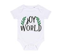 Joy to The World Style 4 Laurels Baby Grow Vest, 0-3 Months, White