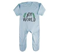 Joy to The World Style 4 Laurels Baby Romper Jumpsuit with feet, 3-6 Months, Pastel Blue