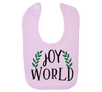Joy to The World Style 4 Laurels Cotton Baby bib - Pastel Pink