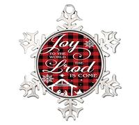 Joy to The World The Lord Is Come Christmas Tree Hanging Ornaments Nativity Cross Scene Snowflake Ornaments Holidays Home Decor Religious Gift for Christian Elegant Christmas Bauble for Family Home