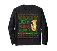 Joy Tuba World Music Lover Ugly Xmas Sweater Tuba Christmas Long Sleeve T-Shirt