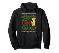 Joy Tuba World Music Lover Ugly Xmas Sweater Tuba Christmas Pullover Hoodie