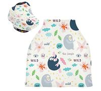Joy Wild Sloth Pink Baby Car Seat Cover Canopy Stretchy Nursing Covers Breathable Windproof Winter Scarf for Infant Breastfeeding Boys Girls