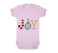 Joy Wordart Decorations Baby Grow Vest, 3-6 Months, Pastel Pink