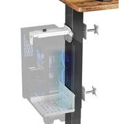 Joy Worker Under Desk PC Mount for Standing Desk, Clamp-On Desk Leg Computer Mount, No Drilling, Adjustable Computer Case CPU Holder Holds Up to 44lbs, White PC Tower Mount