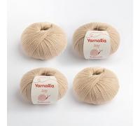 Joy Yarn Lace Weight, 4 Pack 25g 100% Baby Alpaca, Ultra Soft Yarn for Knitting and Crochet, Beautiful Stitch Definition for Sweaters, Blankets and Accessories, Buttermilk