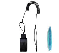 JOY4CHOICE Adjustable Surfboard Leash & Surfboard Ankle Strap Cuff - Coiled Paddle Board Leg Rope for Flat & Open Water Stand-Up Paddle Board, SUP Surf Leash with Ankle Strap