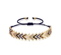 Joya Love Dark Blue Bracelet For Women Statement Surfer Gift Boho Friendship Herringbone Arrow Pattern Seed Beads Handmade Adjustable Bracelet