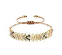 Joya Love Khaki Bracelet For Women Statement Surfer Gift Boho Friendship Herringbone Arrow Pattern Seed Beads Handmade Adjustable Bracelet