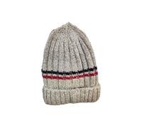 Joya Socks Fleece Lined Chunky Knit Wool Blend Beanie Hat Grey Stripes Joya Socks Grey One Size