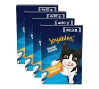Joyables Lickable Cat Treats With Chicken x4 40g - Pack of 4 - Make Bonding Time Extra Special With Joyables Creamy, Chicken-flavoured Treats With No Added Sugar, Low Calories, and a Smooth Texture