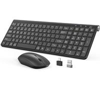 JOYACCESS 2.4GHz Wireless Keyboard Mouse Combo, Ergonomic Wireless Computer Keyboard Compatible with Win 7/8/10, MacBook Pro/Air, Laptop, PC - Black