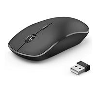 JOYACCESS Wireless Laptop Mouse, 2.4G Ultra Thin Silent, with USB Nano 2400 DPI Portable Mobile Optical Cordless Mouse for PC, Mac - Black