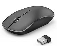 JOYACCESS Wireless Mouse for Laptop, Silent Streamline Optical Cordless Mouse with USB Nano Receiver and High Precision 2400 DPI-Black