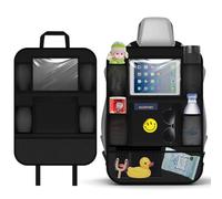 JOYAJY Car Organiser,Car Seat Organiser for Kids 1pcs, BackSeat Protector with 10" iPad Tablet Holder,Car Tidy Organiser With Kick Mat & 9 Pockets for bottles,toys,books,Car Accessories for Toddlers