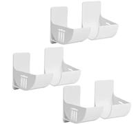 Joyan 3 Pairs Plastic Bag Holder, No Punching Trash Bag Holder, Wall Mounted Garbage Bag Dispenser, Self-Adhesive Bin Bag Organizer, Grocery Bag Kitchen Organiser for Tin Foil, Rubbish Bag(White)