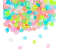 Joyan Glowing Pebbles Stones, 300 Pcs Colorful Luminous Cobblestones, Fluorescent Stones, Glow in Dark Pebbles, Decorative Stone for Aquarium, Home, Garden