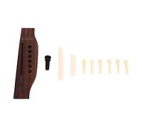 Joyance Acoustic Guitar Bridge Parts Acoustic Guitar Bridge Parts Replacement Accories, Rosewood Pins, Bone Nut and Saddle Set for 6-String Folk Guitar, and Functional Components