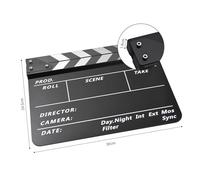 Joyance Acrylic Clapperboard, Film Clapboard Movie Director's Slate, Dry Erase Cut Action Scene Clapper Board, 12 x 9 in, Lightweight, Reusable, Black and White