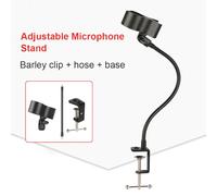 Joyance Adjustable Microphone Bracket, Flexible Clamp-On Desktop Stand with Telescopic Shaft, Hose Support for Live Performance, Compatible with Most Microphones