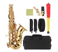 Joyance Bbsaxophone Bb Soprano Saxophone, Gold Lacquer Brass, Includes Instrument Case, Moutiece, Neck Strap, Cleaning Cloth, Brush, For Musicians and Beginners