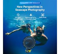 Joyance Dome Port 30m Waterproof Sports Camera Protector, Underwater Snorkeling Diving Housing with Floating Handle Wrist Strap for Osmo Action 3/4