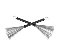 Joyance Drum Brush 2Pcs Drum Brush, Retractable Drum Stick Brush with Rubber Handle, Steel Wire Bristles, Portable Drum Accories for Drummers