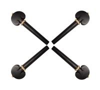 Joyance Ebony Wood Cello Tuning Peg Guitar Tailpiece with Mounting Holes, Zinc Alloy, 4 Pcs Cello Tuning Pegs, Smooth Fine Adjustment, Ebony Wood, Replacement for 6 String Resonator Guitars