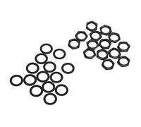 Joyance Female Thread Nuts Guitar Nut Washer Kit, G3/8 Female Thread Nuts, Metal Washer Set for Electric Guitar and Bass, Instrument Jack Fasteners, Black