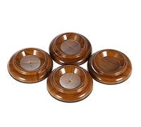 Joyance grandpianocastercups Double Round Acrylic Upright Piano Caster Cups, 4pcs/Set, Rose Wood Pattern with EVA Anti-Slip Mat, Suitable for Grand Piano Caster Coasters