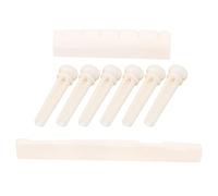 Joyance Guitar Accories String Stud Kit, Ox Bone Guitar Nut and Saddle Nails Replacement, Guitar String Nail and Bridge Saddle Accories for Musical Instruments
