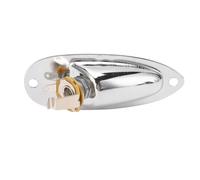 Joyance Guitar Output Jack Guitar Input Jack Boat Style, 6.35mm Metal Electric Guitar Input Output Socket, Includes 2 String Fixators, GT50, Silver