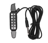 Joyance Guitar Pickup Amplifier Guitar Pickup Volume Amplifier, 12 Sound Holes, Acoustic Guitar Accory, Black, Suitable for Various Guitar Types