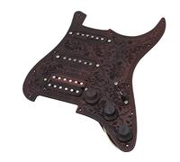 Joyance Guitar Pickup Pickguard Electric Guitar Jack Cover, 2PCS Round Metal Electrosocket Plate with Mounting Screws, Black, Compatible with Various Electric Guitars