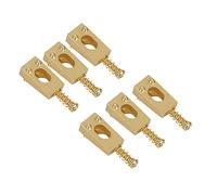 Joyance Guitar Saddle 4Pcs Acrylic Bass Knobs, Electric Guitar Volume Control Potentiometer Hats, Black on Red, Guitar Accories