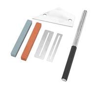 Joyance Guitar Tools Guitar Tools Metal Hex File, Silver 2 Holes Triangular Rule Grinding Stone, Luthier Tool Repair Kit for Guitar Fret Crowning and Maintenance