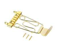 Joyance Mental Bass Bridge Tailpiece Bass Bridge Tailpiece, Zinc Alloy 6 String Electric Bass Bridge Replacement, Gold, Compatible with Jazz Bass, Metal Construction