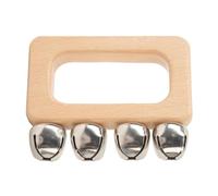 Joyance Percussion Dance Hand Bell, Wooden Rectangle Handle Metal Jingle Bells, Portable Percussion for Performance, Ideal for Dancers and Musicians