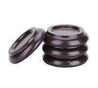 Joyance Piano Caster Cup 4Pcs Beech Wood Round Piano Caster Cups, Upright Piano Foot Pads Accories, Brown, Support for Piano Legs and Casters