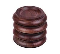 Joyance pianocoaster 4pcs Set Upright Piano Caster Cups, Solid Wood Coasters with Anti-Slip EVA Pad for Piano Legs, 5.5 cm Diameter, Black and Brown