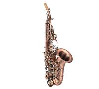 Joyance Soprano Saxophone S97 Soprano Saxophone Set, Elbow Tube, Red Antique Finish, Abalone Shell Button, Complete Saxophone Package for Musicians, Lightweight Design