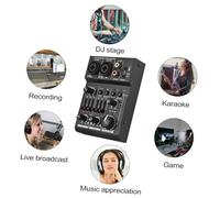 Joyance soundboard Mini 3-Channel Sound Card Mixing Console, Digital Mixer with 48V Phantom Power, 5V USB Powered for Home Studio Recording, DJ, Live Broadcast, Karaoke