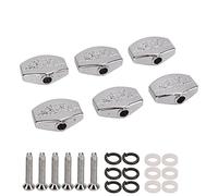 Joyance Tuning Key Buttons Guitar Tuner Machine Head Buttons, 6 Pcs Replacement Metal Large Semicircle Tuning Key Buttons for Electric Wooden Guitars