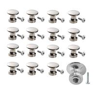 Joyangy 16Pcs Chrome Mini Cabinet Knobs Small Drawer Knobs 11.5mm Diameter Silver Cabinet Knob for Mini Dresser Mini Cabinet